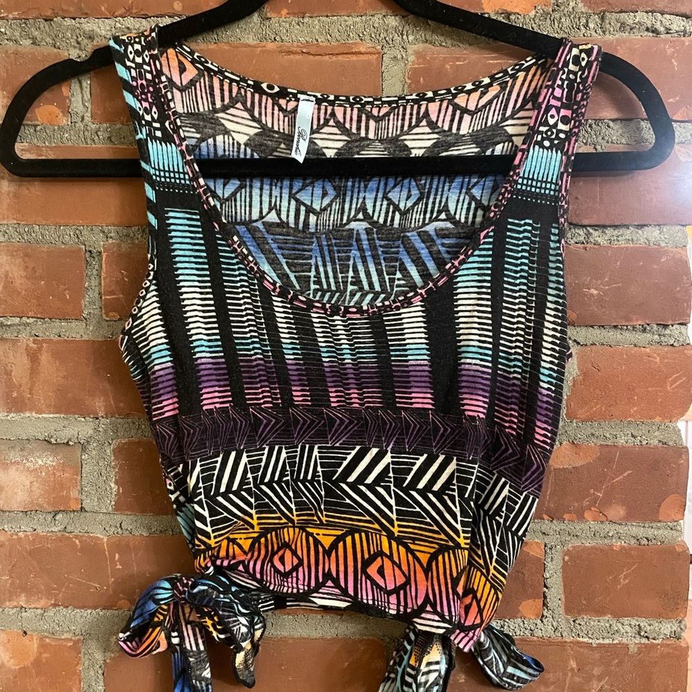 Multicolor Geometric Print Women's Top